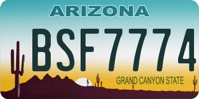 AZ license plate BSF7774