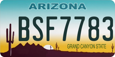 AZ license plate BSF7783