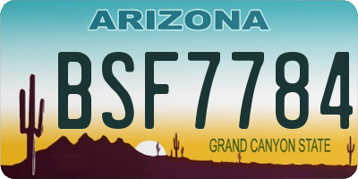 AZ license plate BSF7784