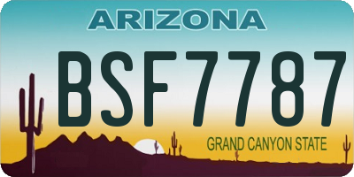AZ license plate BSF7787