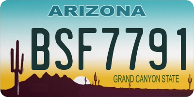 AZ license plate BSF7791