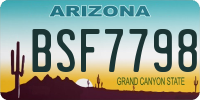 AZ license plate BSF7798