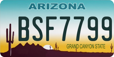 AZ license plate BSF7799