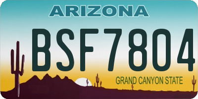 AZ license plate BSF7804