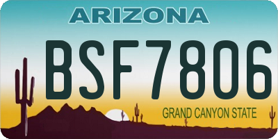 AZ license plate BSF7806