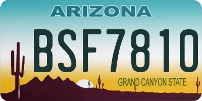 AZ license plate BSF7810