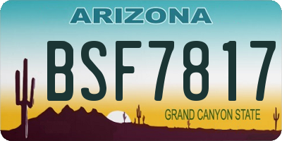 AZ license plate BSF7817