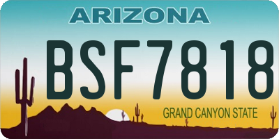 AZ license plate BSF7818