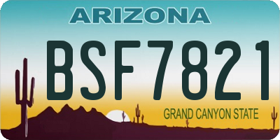 AZ license plate BSF7821