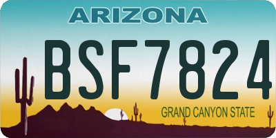 AZ license plate BSF7824