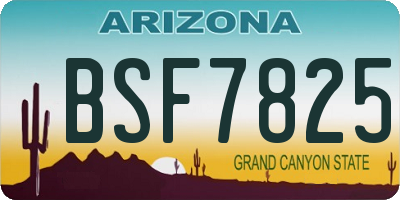 AZ license plate BSF7825