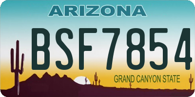 AZ license plate BSF7854