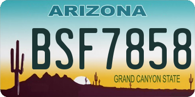 AZ license plate BSF7858