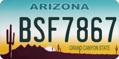 AZ license plate BSF7867