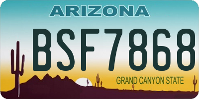 AZ license plate BSF7868