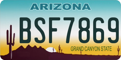 AZ license plate BSF7869
