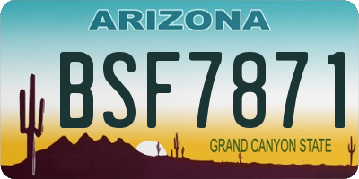 AZ license plate BSF7871