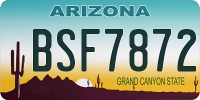 AZ license plate BSF7872