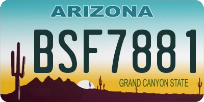AZ license plate BSF7881