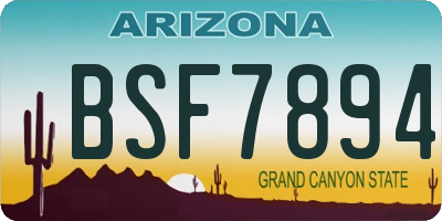 AZ license plate BSF7894