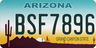 AZ license plate BSF7896
