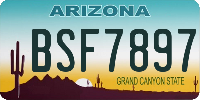 AZ license plate BSF7897
