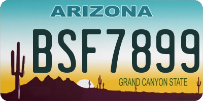 AZ license plate BSF7899
