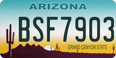 AZ license plate BSF7903