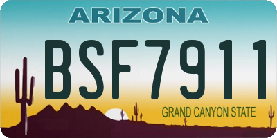 AZ license plate BSF7911