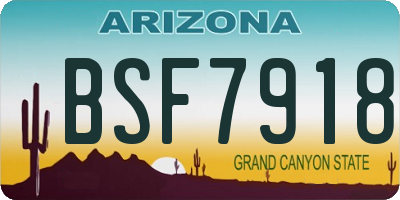 AZ license plate BSF7918