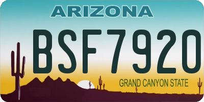 AZ license plate BSF7920
