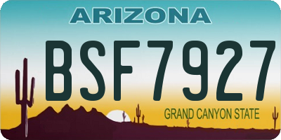 AZ license plate BSF7927