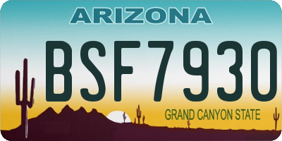 AZ license plate BSF7930