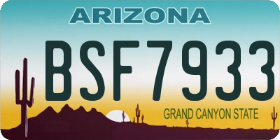 AZ license plate BSF7933