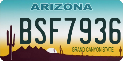 AZ license plate BSF7936
