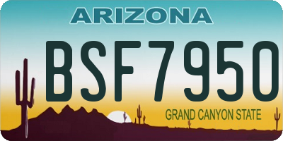 AZ license plate BSF7950