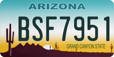 AZ license plate BSF7951