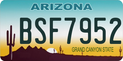 AZ license plate BSF7952