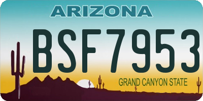 AZ license plate BSF7953