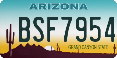AZ license plate BSF7954