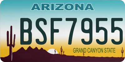 AZ license plate BSF7955