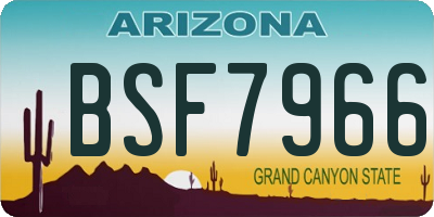 AZ license plate BSF7966