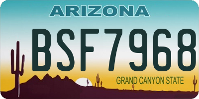 AZ license plate BSF7968