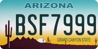 AZ license plate BSF7999