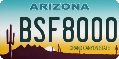 AZ license plate BSF8000