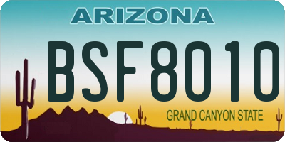 AZ license plate BSF8010