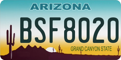 AZ license plate BSF8020