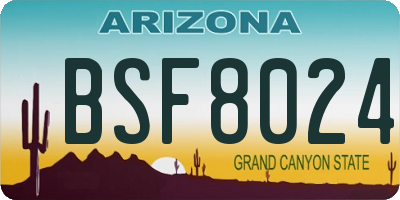 AZ license plate BSF8024