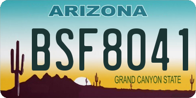 AZ license plate BSF8041