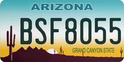 AZ license plate BSF8055